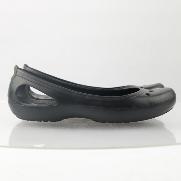 CROCS Womens Kadee Ballet Flat Size 10 Black Slip On Shoe Casual Comfy Beach - Picture 5 of 14